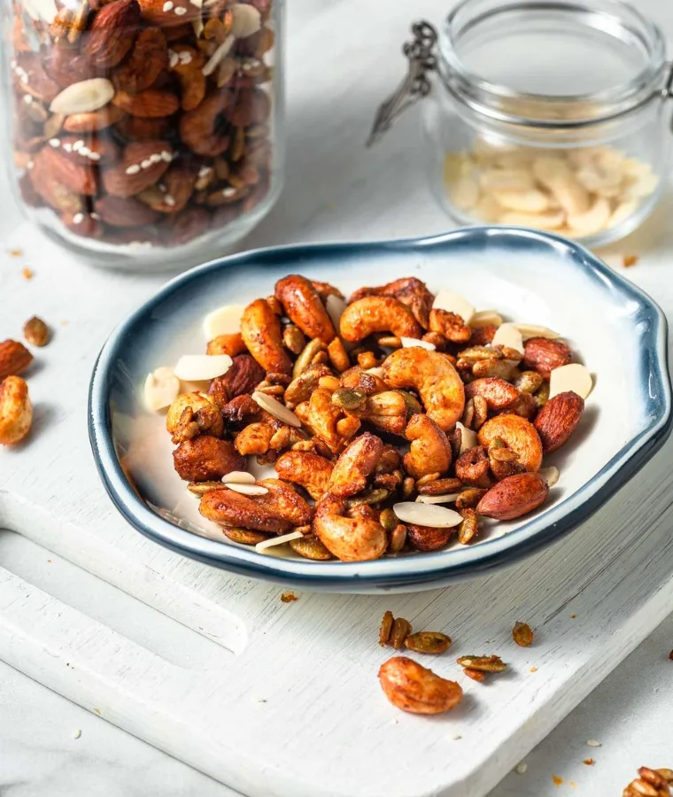 Air Fryer Roasted Nut Mix {Sweet And Spicy}