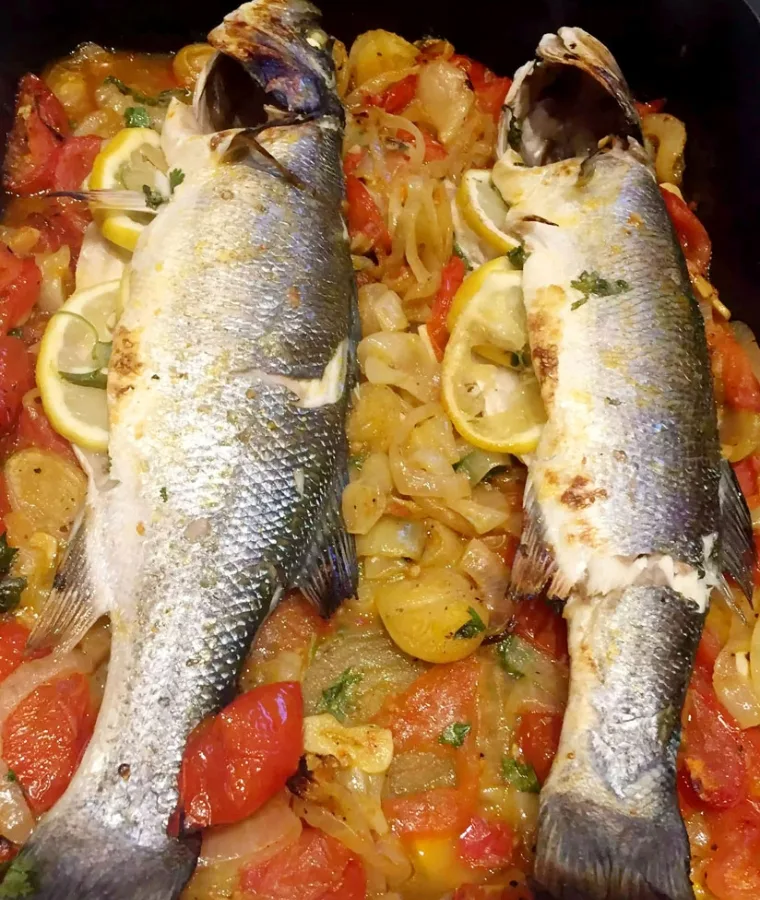 Algarvian Style Sea-Bass Baked in the Oven