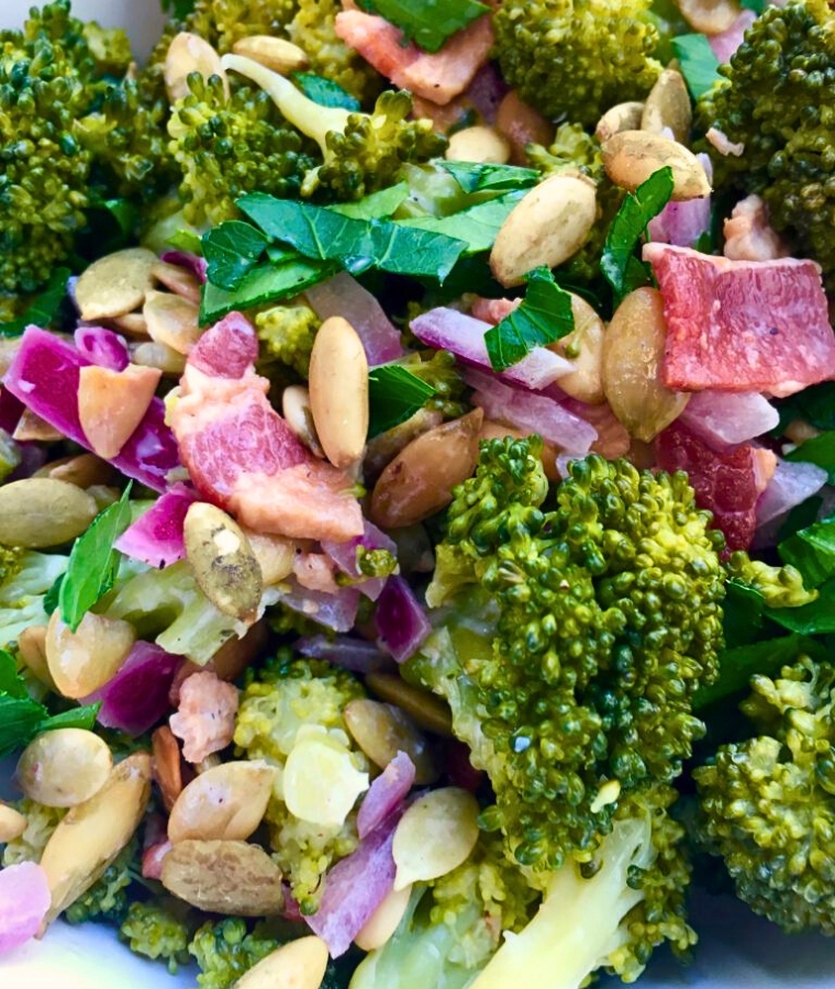 Broccoli Bacon Salad without Mayonnaise