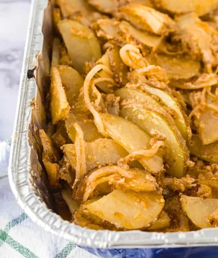 Grilled Potatoes and Onions in Foil