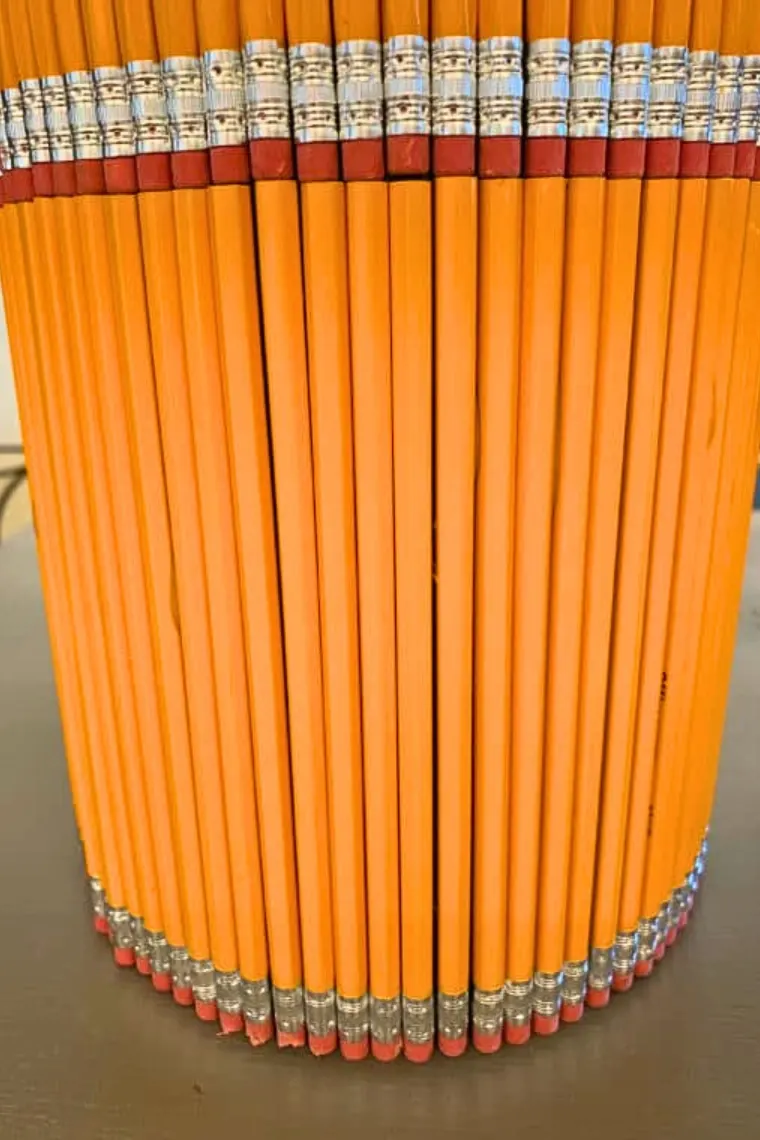 stacked pencils display