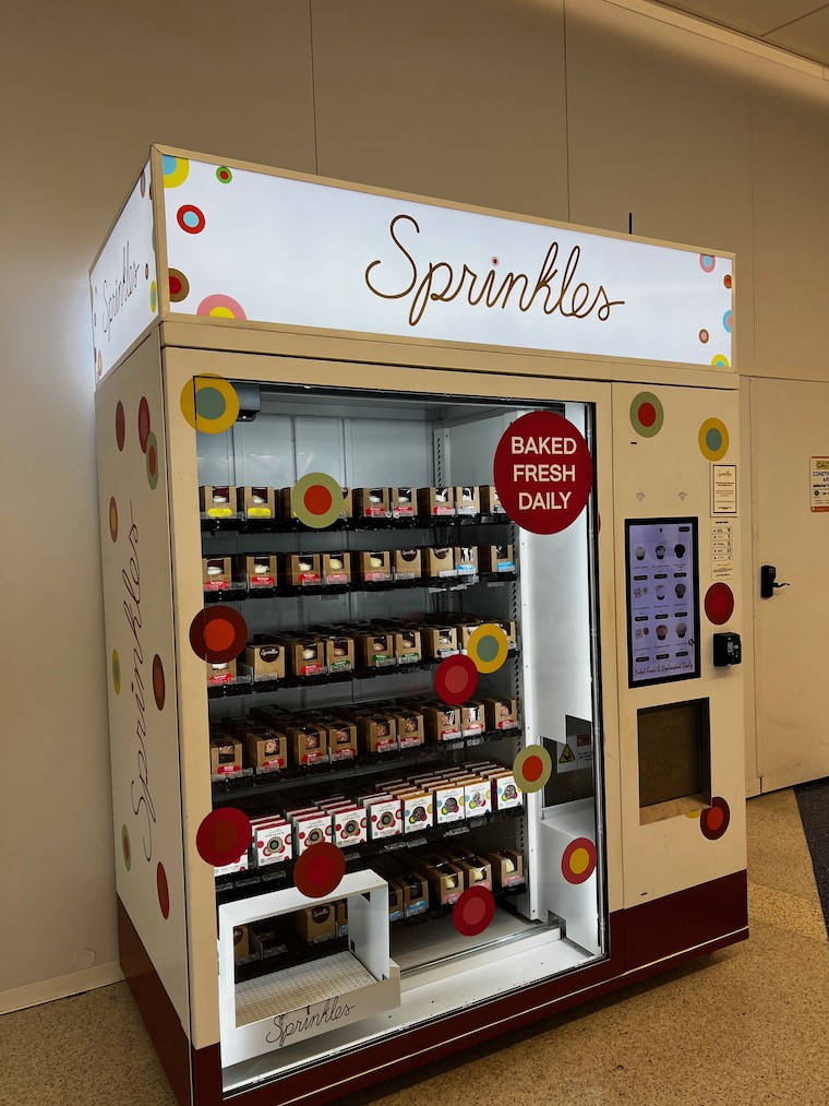 sprinkles cupcake vending machine at LAX