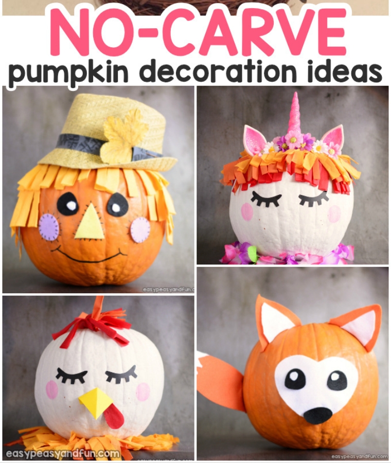 Amazing Pumpkin Painting Ideas & Other No Carve Pumpkin Decorating Ideas