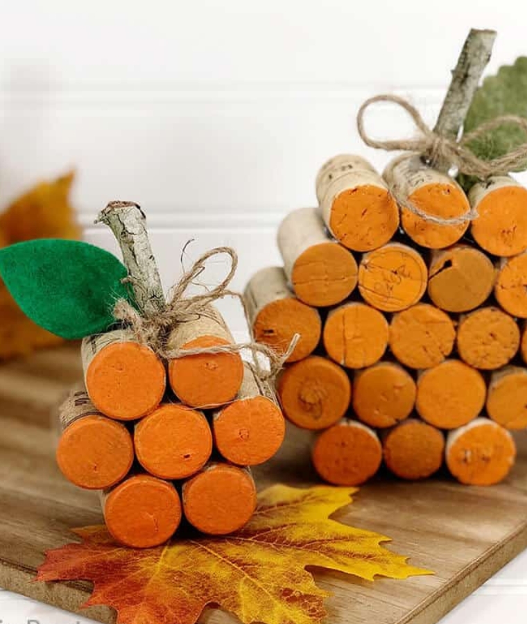 DIY Cork Pumpkins are a Fun No-Carve Pumpkin Craft