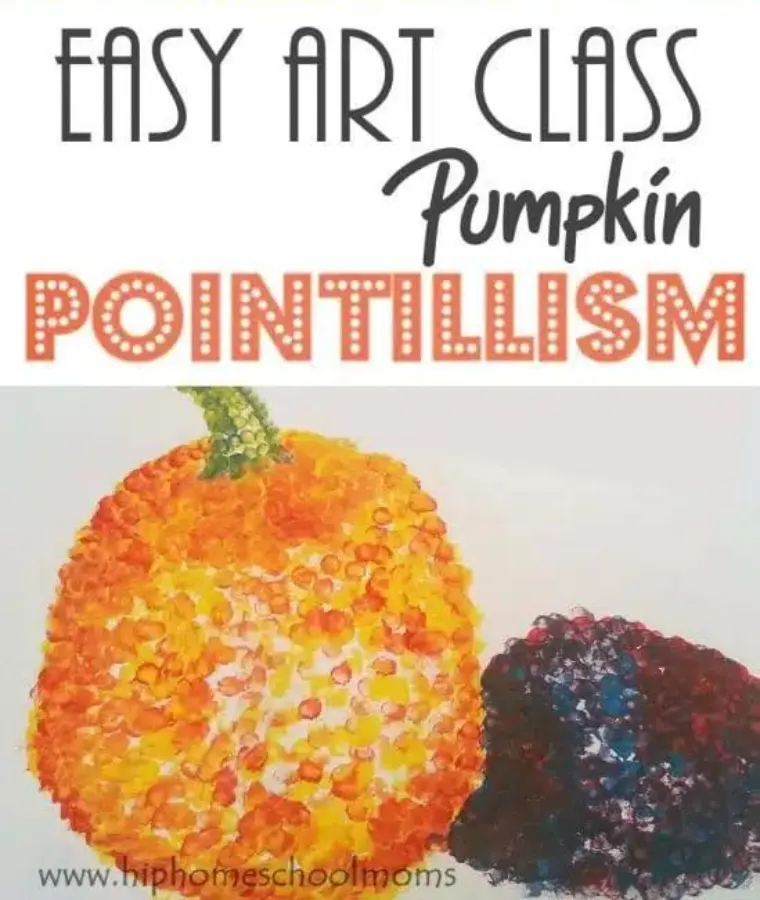Easy Art Class: Pumpkin Pointillism