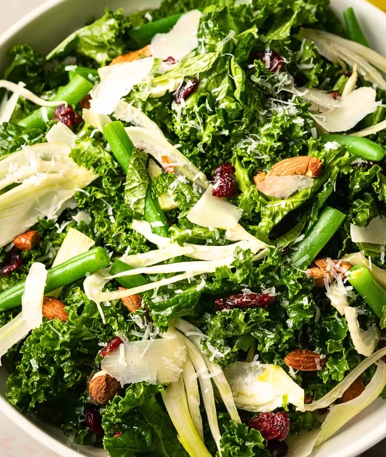 Kale and Fennel Salad with Almond and Cranberry