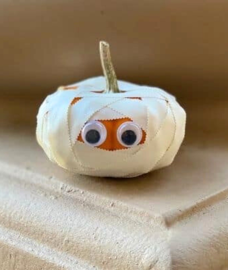Mummy Pumpkin Halloween Craft