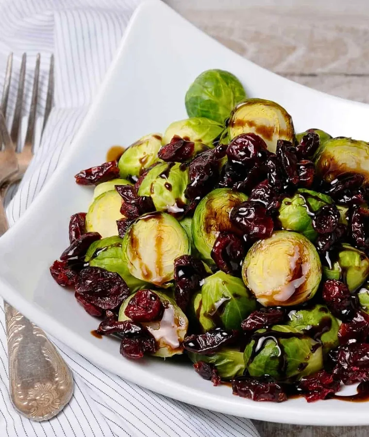 Roasted Cranberry Glazed Brussels Sprouts