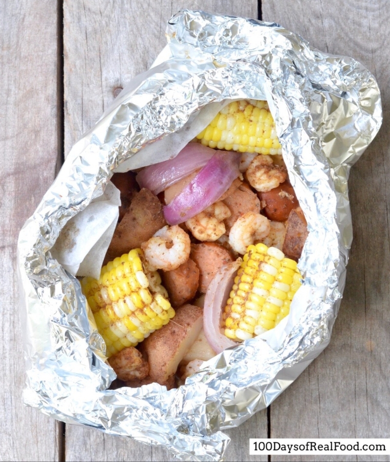 Shrimp Boil Foil Packets (for camping or at home)!