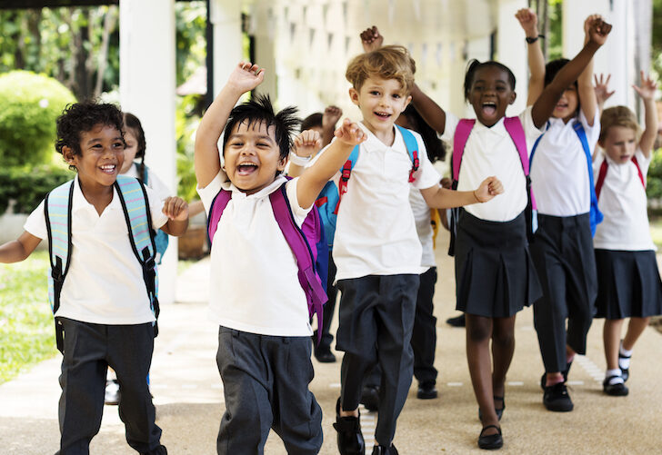 Happy kids at elementary school