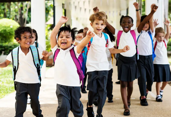 Happy kids at elementary school