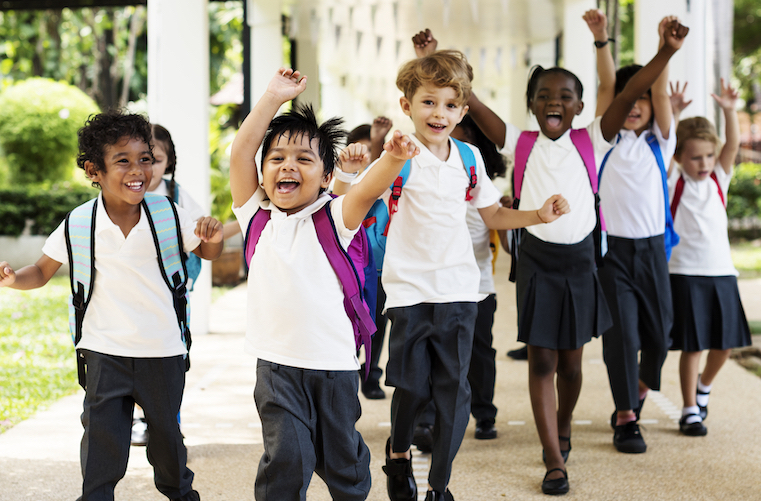 Happy kids at elementary school