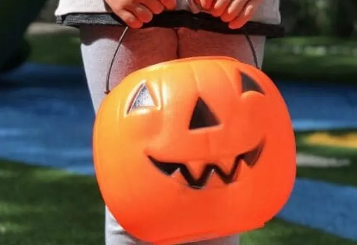 girl trick-or-treating in Los Angeles