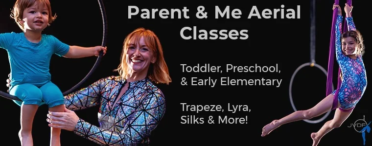 Jagged studio parent and me aerial classes banner ad
