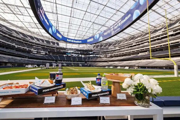 Food on the field at SoFi Stadium