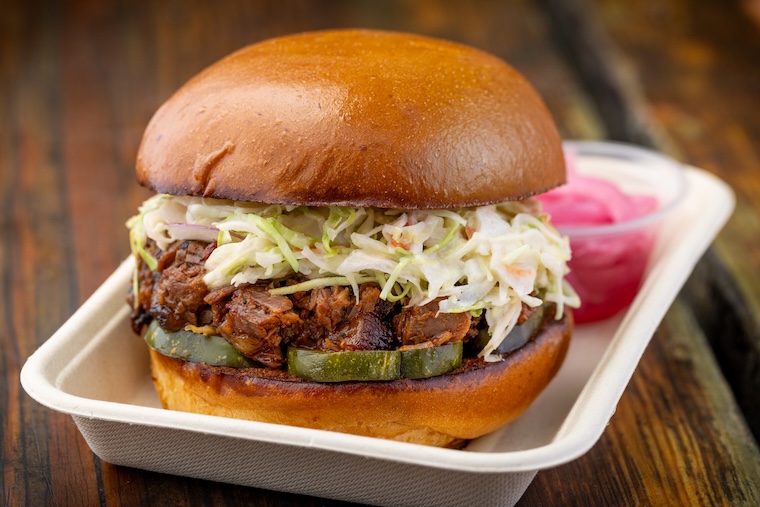 Maple block meat co pulled pork sandwich